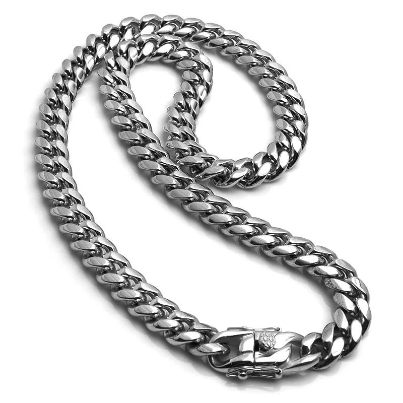70cm) ステンレス 316L 幅10mm メンズネックレス シルバー 喜平