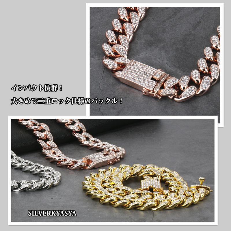 シルバー、24インチ(約60cm)) 極太 喜平ネックレス マイアミキューバン