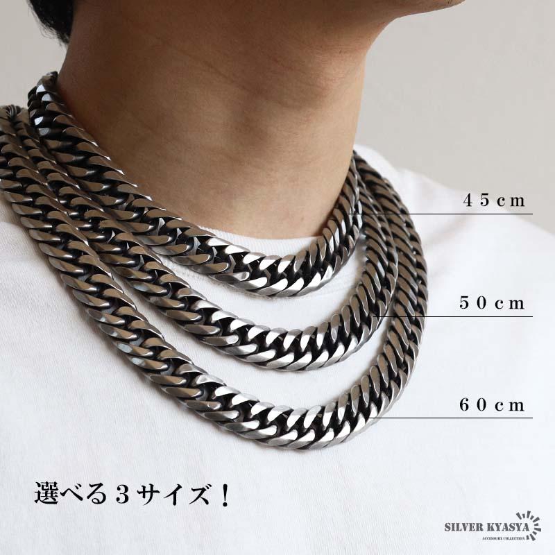 60cm) ステンレス ダブル喜平ネックレス 幅16mm 極太 メンズネックレス