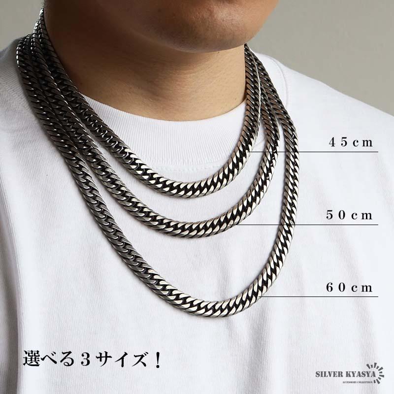 60cm) ステンレス 定番 ダブル喜平ネックレス 幅9mm 太め メンズ