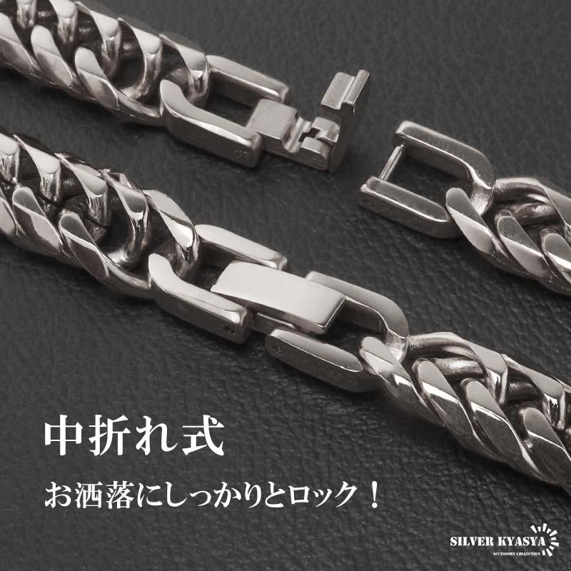 50cm) ステンレス 定番 ダブル喜平ネックレス 幅9mm 太め メンズ