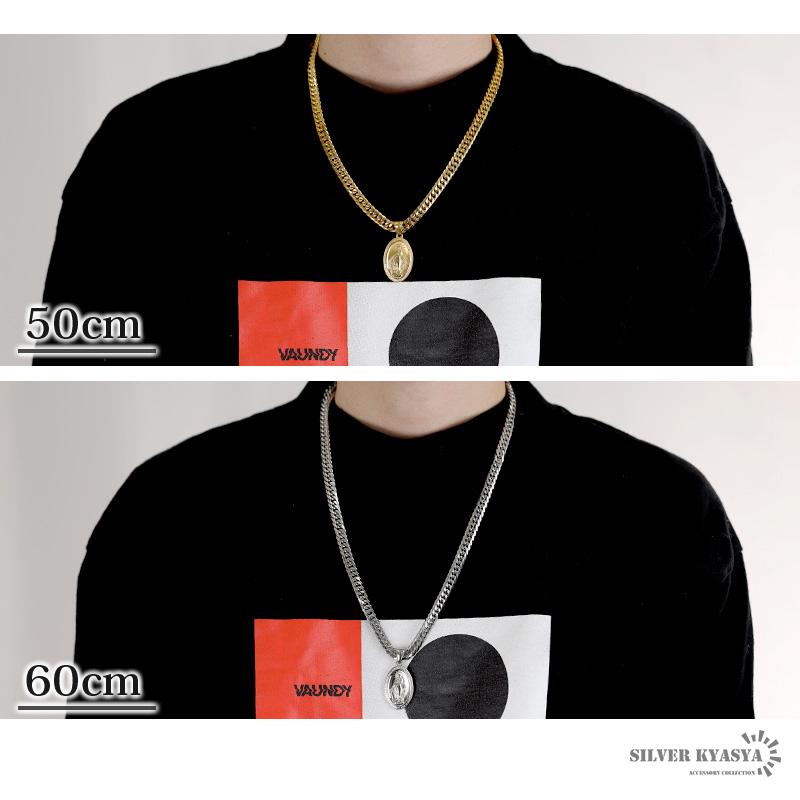 50cm) 6面カット ダブル喜平ネックレス 18k gp 奇跡のメダイ