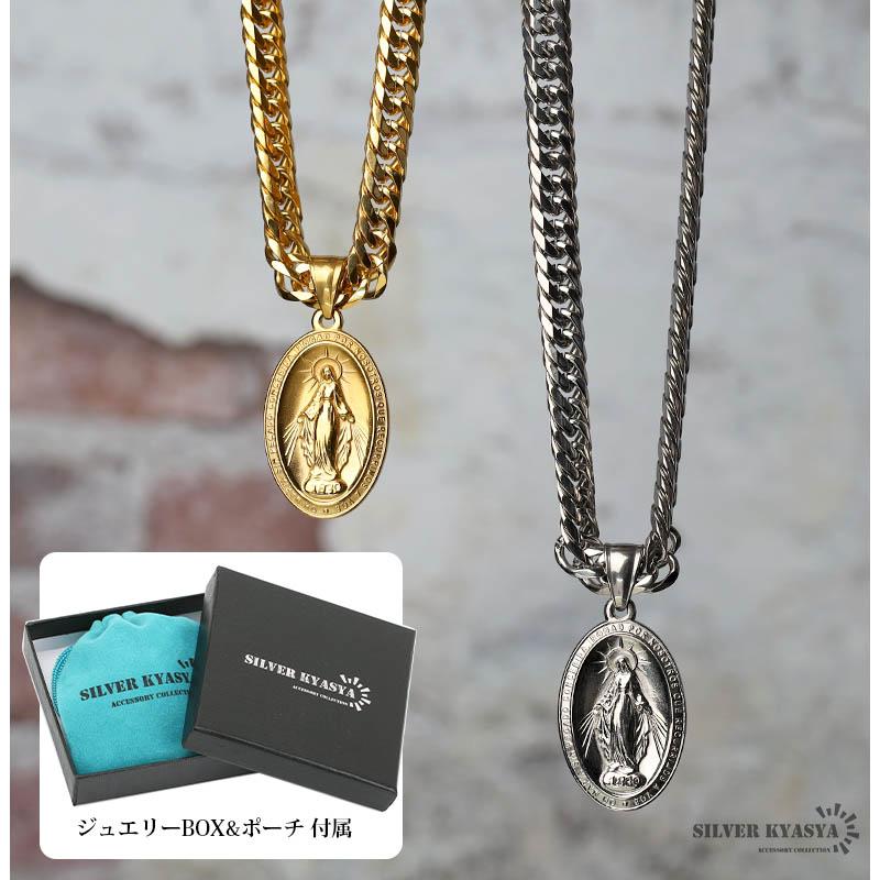 50cm) 6面カット ダブル喜平ネックレス 18k gp 奇跡のメダイ