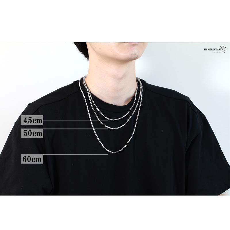 50cm) ステンレス 3mm テニスチェーンネックレス ブリンブリン tennis