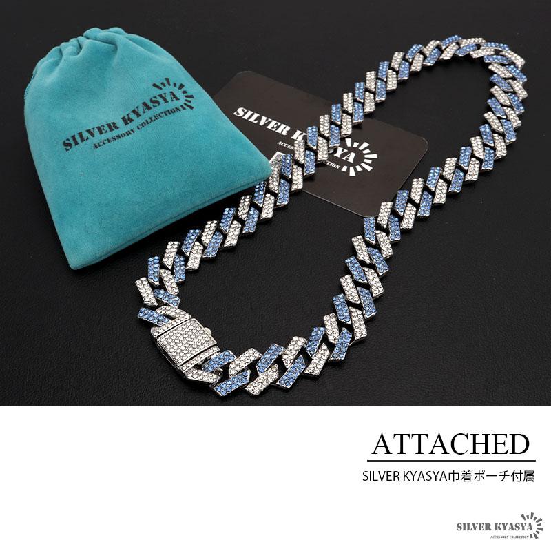 シルバー マイアミアイスネックレス 並行輸入品】Xikui キューバンチェーンネックレス アイスアウト