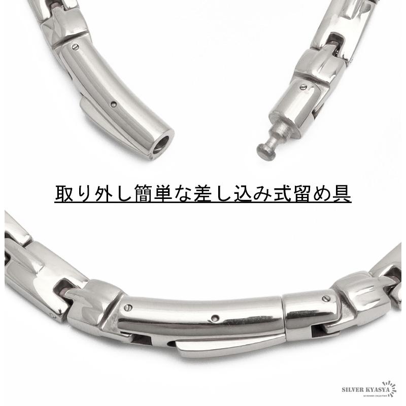 磁気ネックレス ステンレス ビーズ CZ キュービックジルコニア silver