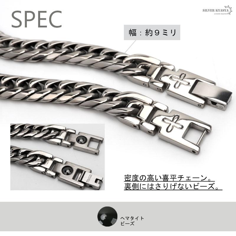 45cm) 純チタン 6面カット ダブル喜平ネックレス チタンネックレス