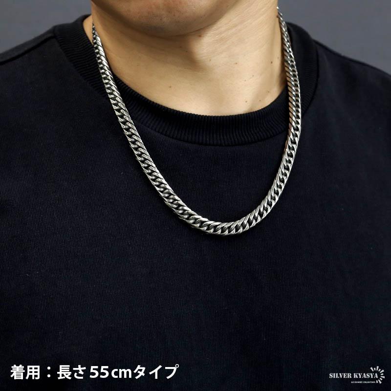 45cm) 純チタン 6面カット ダブル喜平ネックレス チタンネックレス