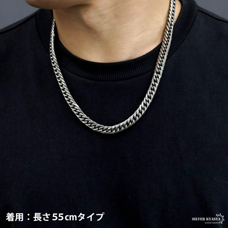 45cm) 純チタン 6面カット ダブル喜平ネックレス チタンネックレス