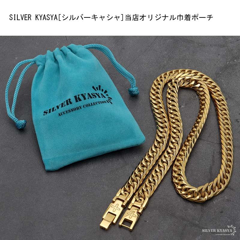 55cm) 純チタン 6面カット ダブル喜平ネックレス ゴールド 18K GP