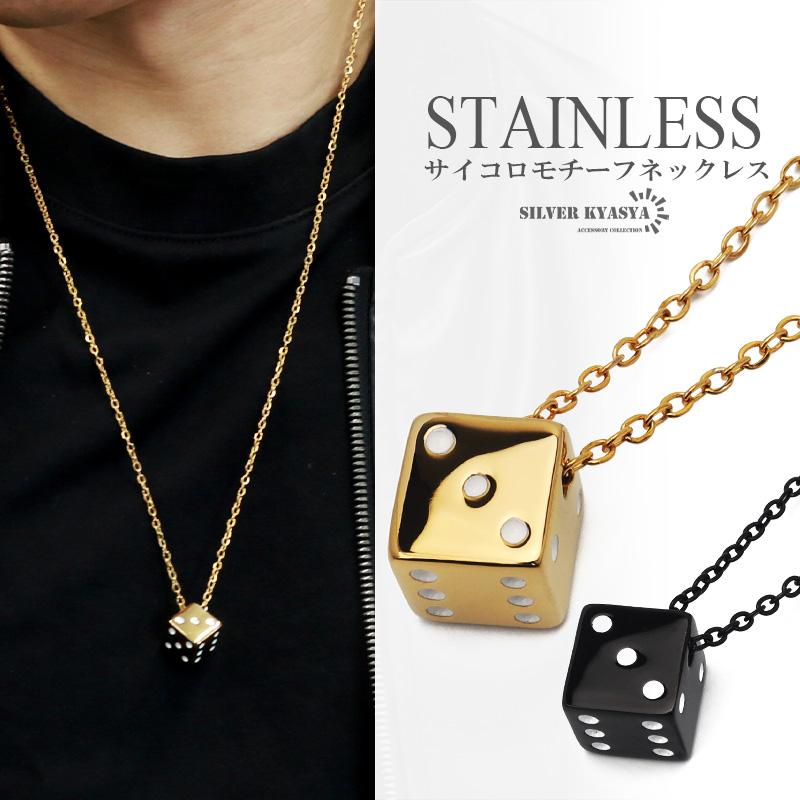 サイコロネックレス ゴールド ブラック 18K GP 金 gold シンプル