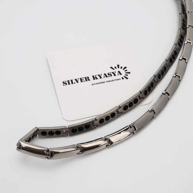 ゲルマニウム 純チタン ゲルマニウムネックレス シルバー Titanium