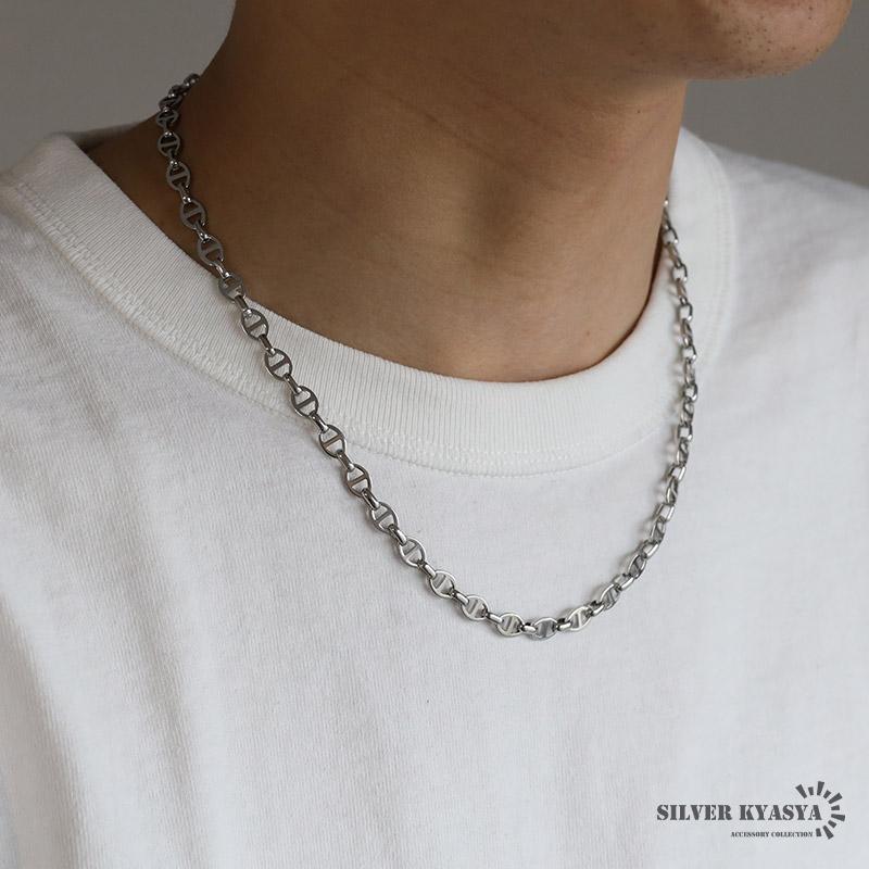60cm) アンカーチェーンネックレス 幅6mm シルバー ステンレス
