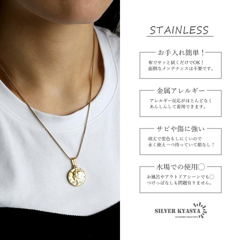 60cm) コインネックレス スネークチェーン 硬貨 マーキュリーダイム