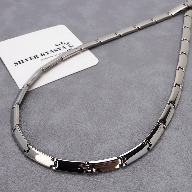 純チタン製 ゲルマニウムネックレス 磁気ネックレス シルバー Titanium