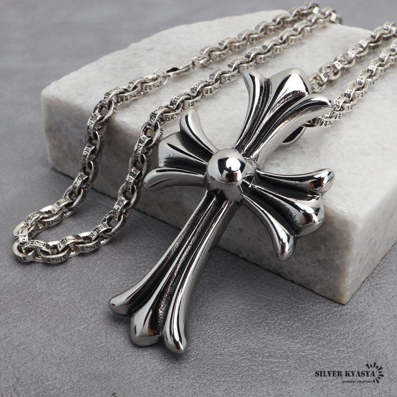 ペーパーチェーン　silver925 クロス風　50cm 50cm) ステンレス クロスネックレス ペーパーチェーンネックレス