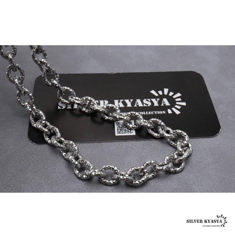 60cm) ステンレス スタッズチェーンネックレス シルバー