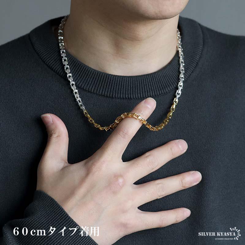 60cm) ミックスカラー Tネックレス チェーンネックレス ゴールド