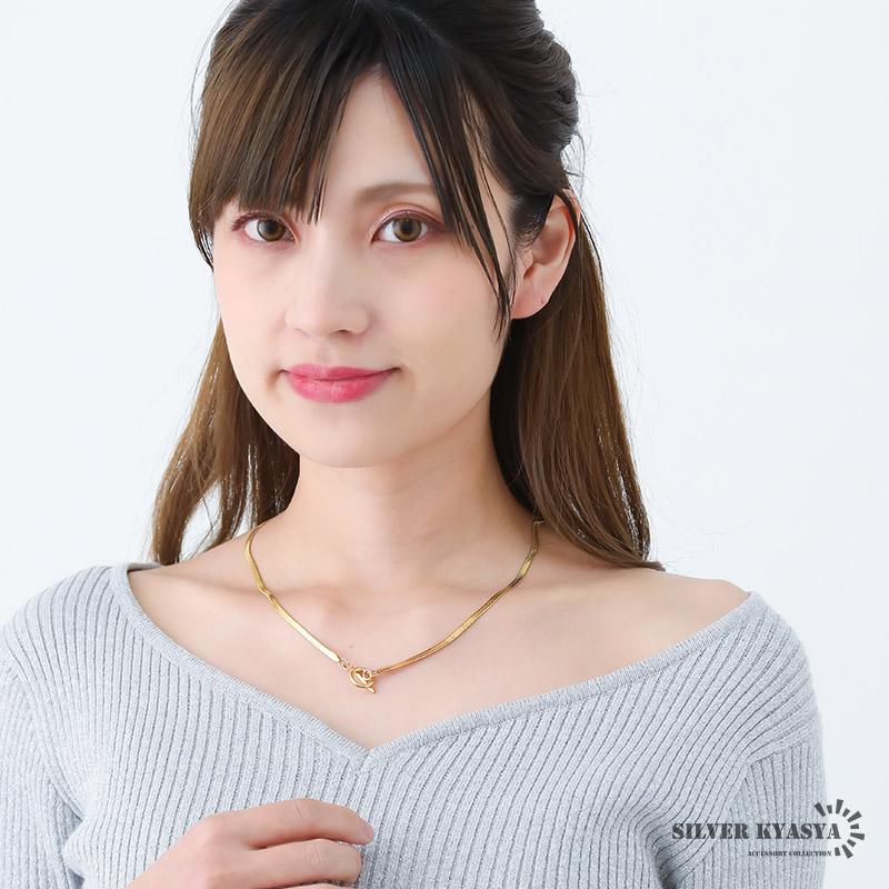 スネークチェーン ネックレス 3mm マンテル チェーンネックレス 女性 ゴールド ステンレス 金属アレルギー対応 (50cm)｜kyasya｜06