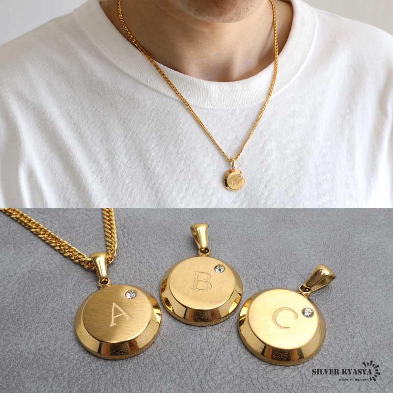 18k gp T ゴールド イニシャル ネックレス