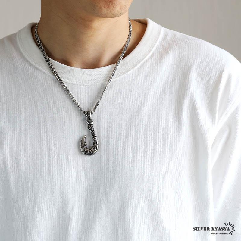 60cm) ステンレス フィッシュフックネックレス 釣り針ネックレス 60cm) ステンレス フィッシュフックネックレス 釣り針ネックレス
