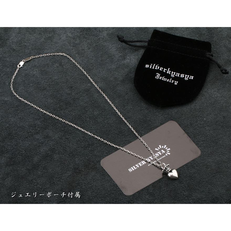 シルバー925 クラウン ハートネックレス 王冠 ペンダント 925 銀 クラウンネックレス アズキチェーン45cm プレゼントの画像
