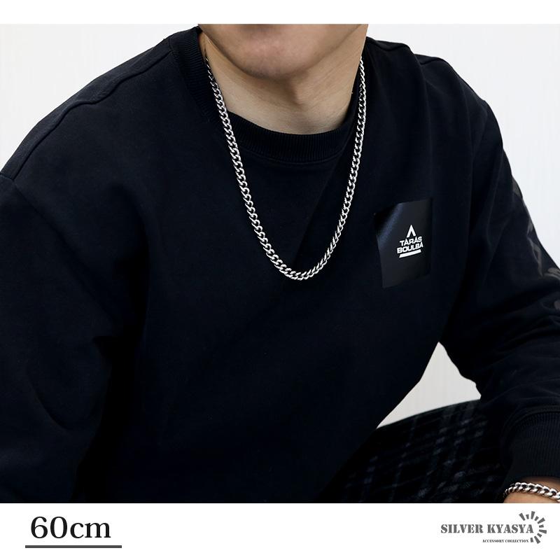 60cm 六字真言 ネックレス メンズ シルバー925 喜平チェーン チェーンネックレス 銀 金剛杵 梵字 刻印の画像