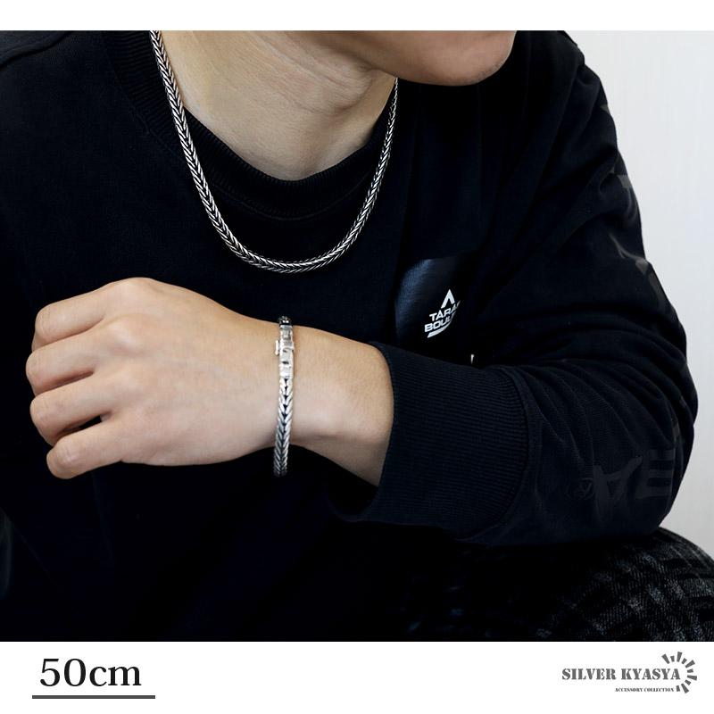 60cm ネックレス メンズ シルバー925 チェーンネックレス 銀 金剛杵 刻印 太幅 金属アレルギーの画像