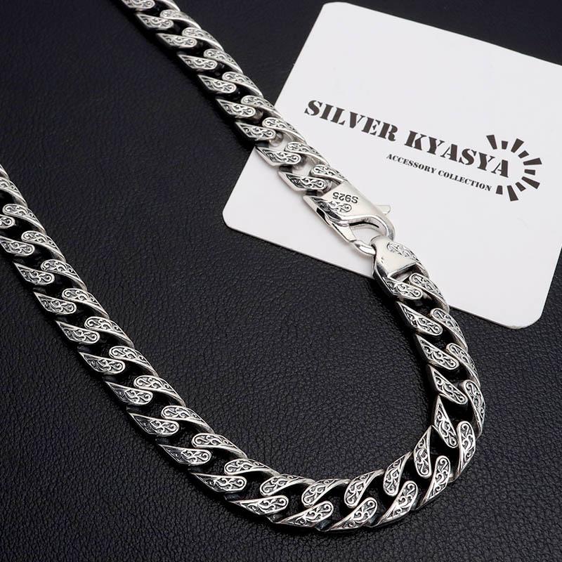 シルバー925 唐草ネックレス 60cm 喜平ネックレス ペーパーチェーンネックレス シルバーチェーン メンズ 金属アレルギー対応の画像