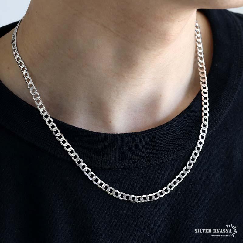 シルバー925 喜平ネックレス 薄い 厚み 1mm チェーンネックレス 希少