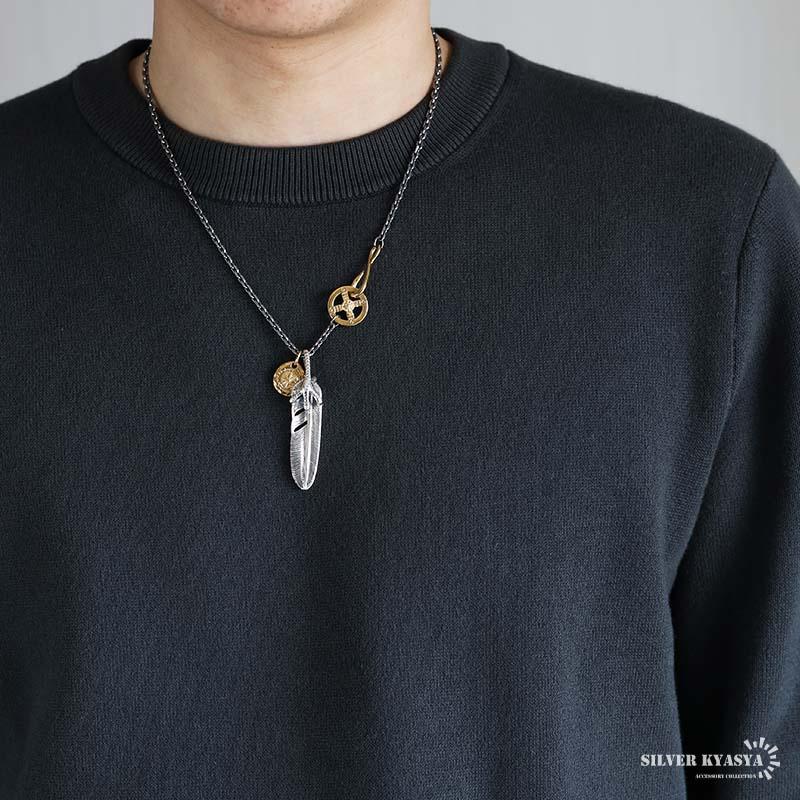 シルバー925 フェザーネックレス インディアンジュエリー メンズ