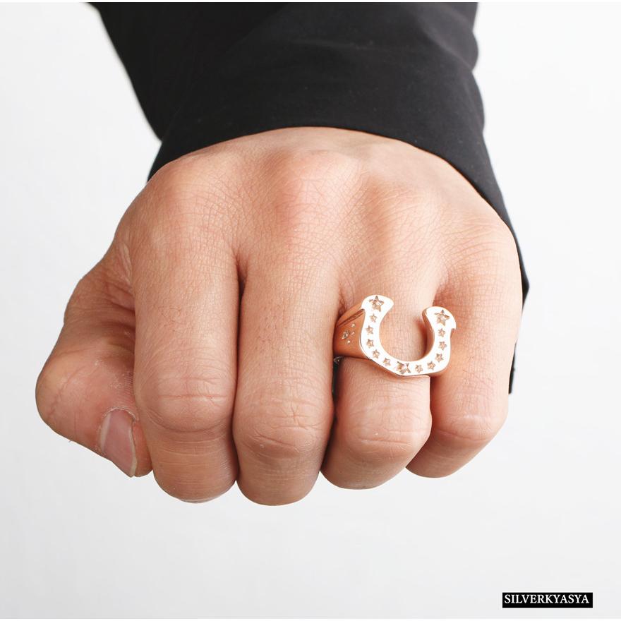 21号) ホースシューリング 馬の蹄鉄 馬蹄リング スターホースシュー