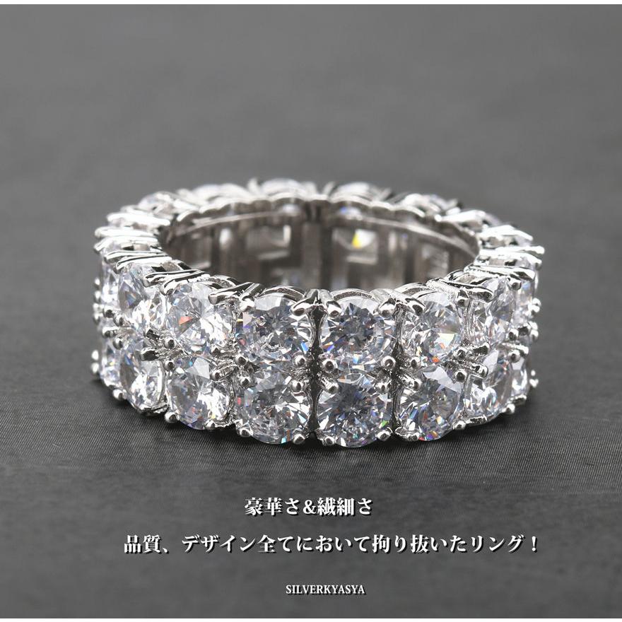 23号) ジルコニア パヴェリング CZ キラキラ シルバー リング 銀色