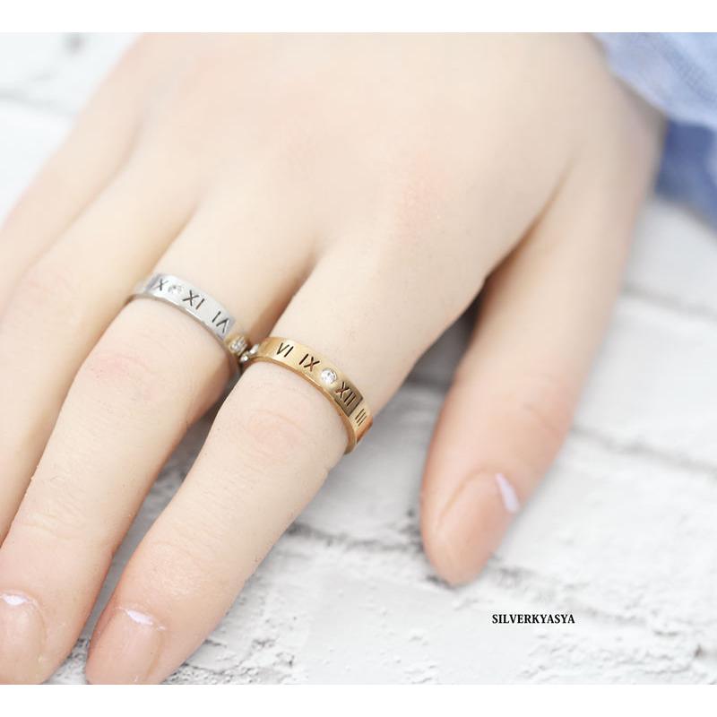 シルバー、9号) ステンレス リング シルバー CZ 一粒リング 指輪