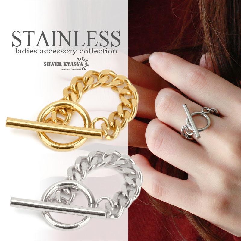 シルバー、20号) 喜平チェーンリング ステンレス ゴールド リング