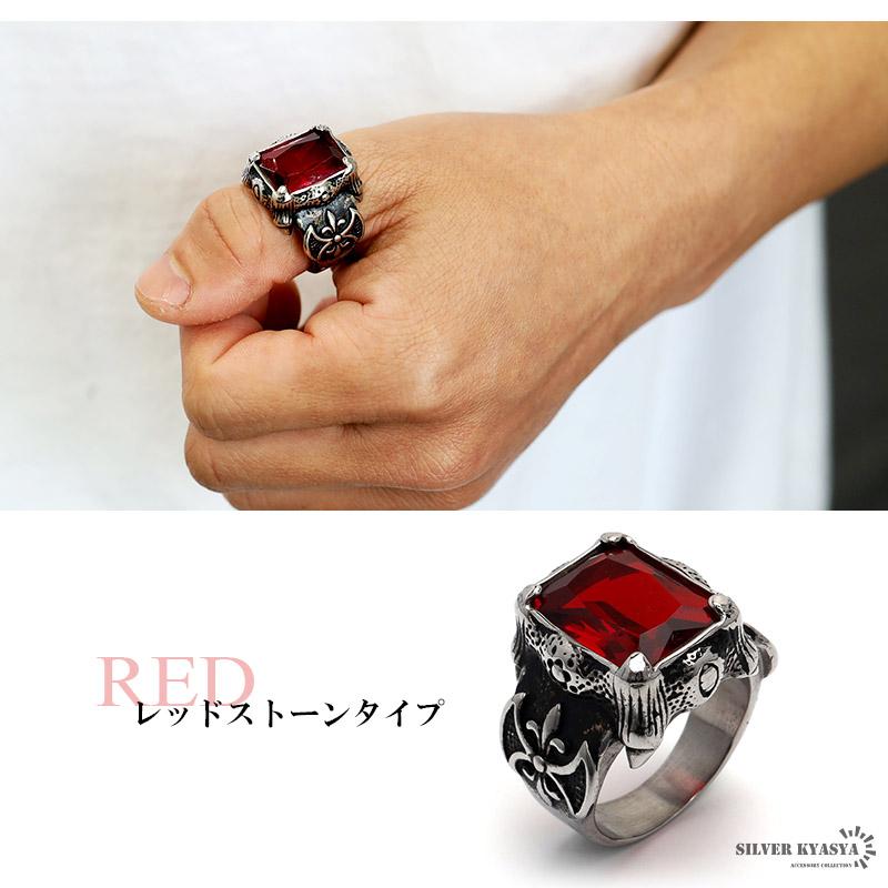ブルー、17号) カレッジリング ステンレス CZ メンズ ヴィンテージ