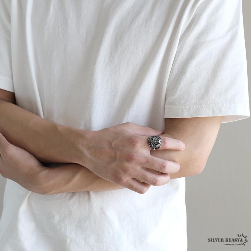 19号) ステンレス カレッジリング シルバー silver 燻し風 19号) ステンレス カレッジリング シルバー silver 燻し風