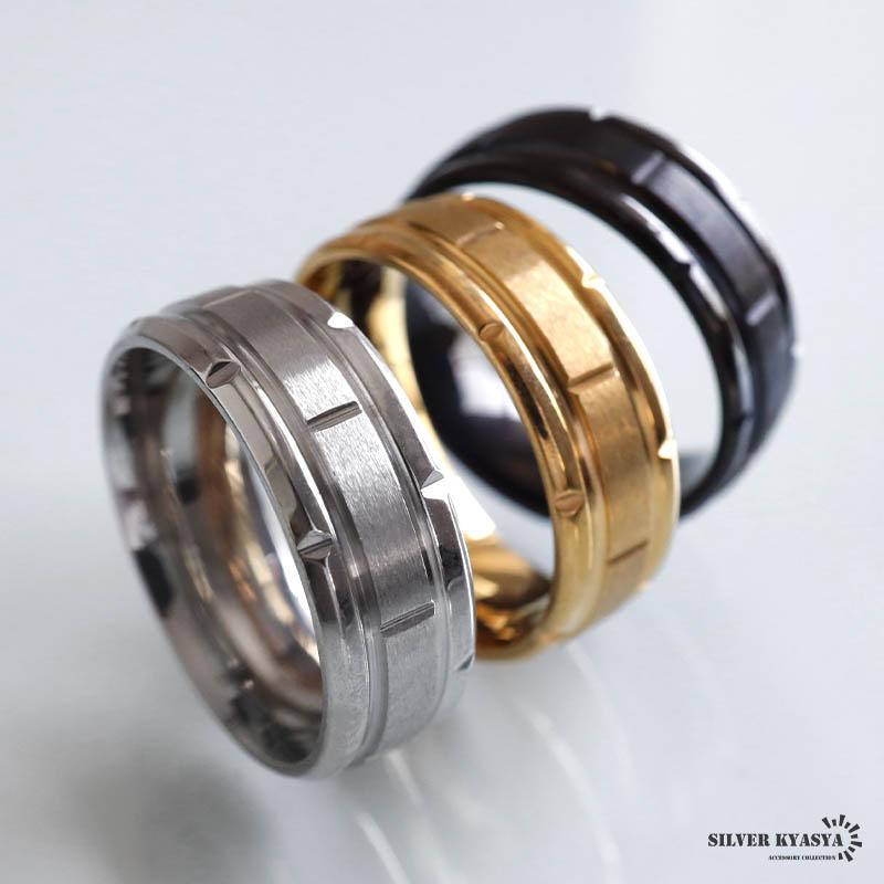 ブラック、19号) ステンレス つや消しリング シンプルリング ライン