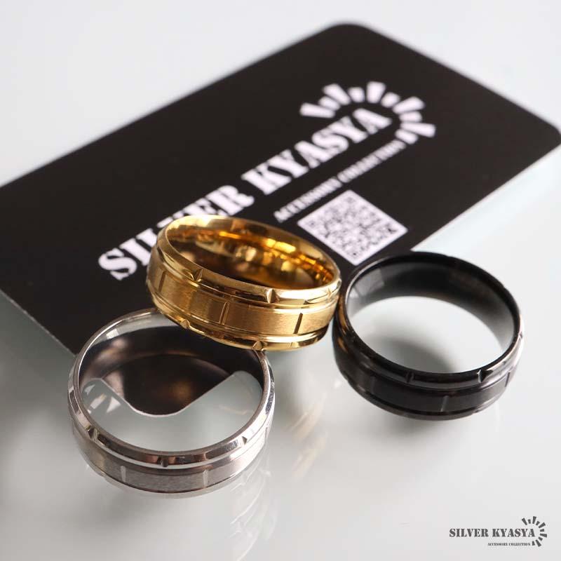 ブラック、19号) ステンレス つや消しリング シンプルリング ライン