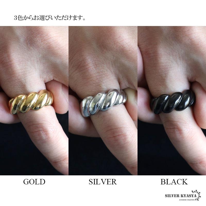 シルバー、14号) ステンレス ツイストリング ひねりリング ワイド