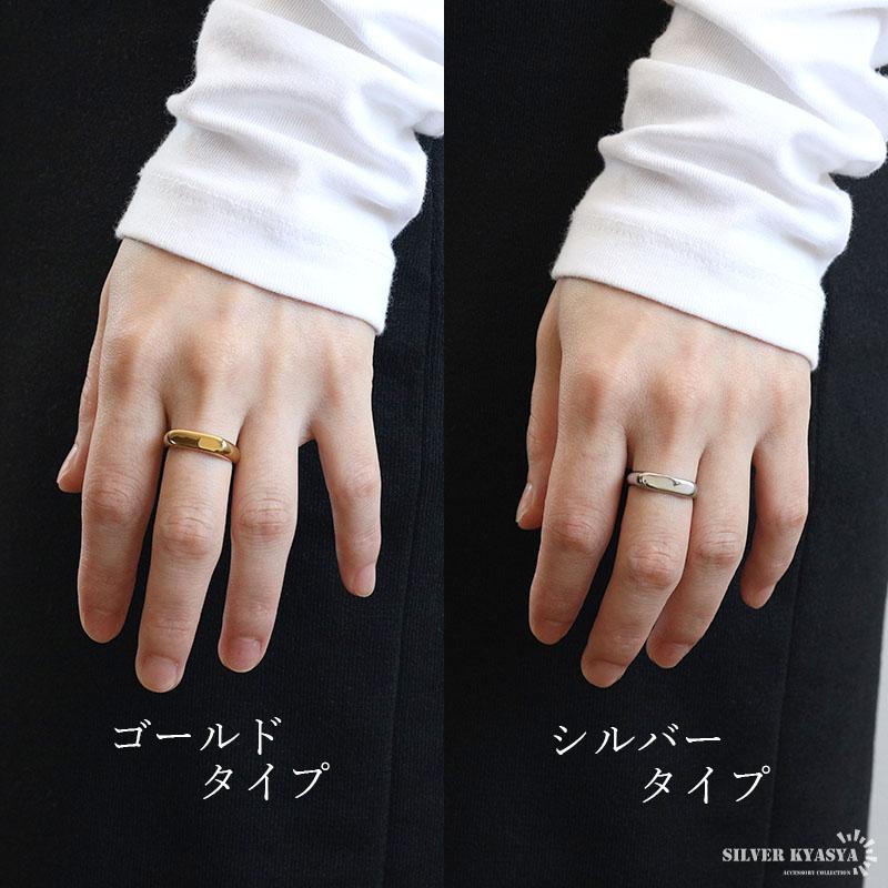 シルバー、23号) ステンレス 細身 印台リング シンプル ゴールド 18K