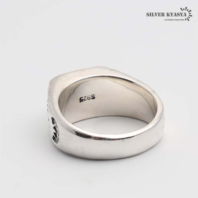 22号) シルバー925 指輪 印台リング メンズリング ターコイズ 金縄