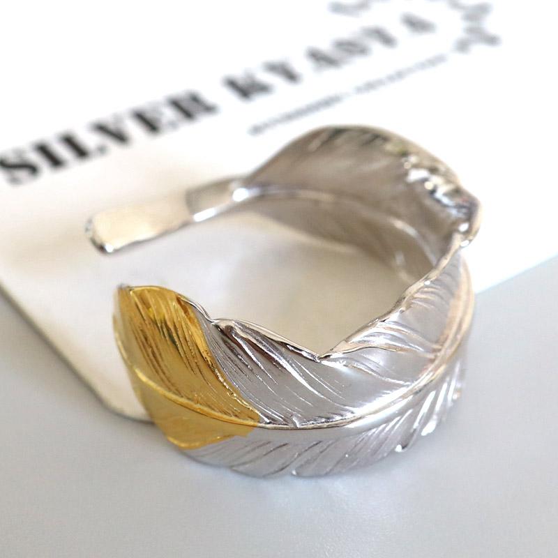 シルバー925 フェザーリング 羽根リング シルバーリング 先金 イーグル