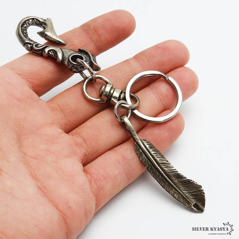 釣り針フック キーリング フェザー イーグル キーチェーン