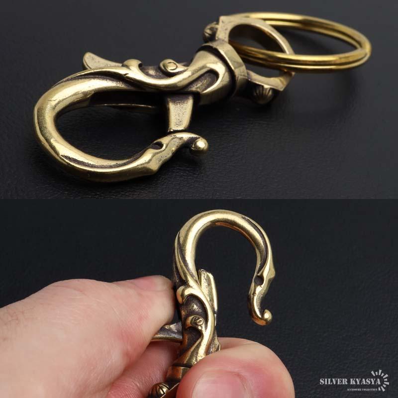 唐草キーリング キーホルダー キーフック クリップ キーチェーン