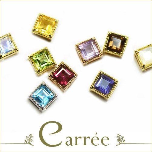 ペンダント　お好きなカラーストーンと金種が選べる K18ゴールド カレ BO0260