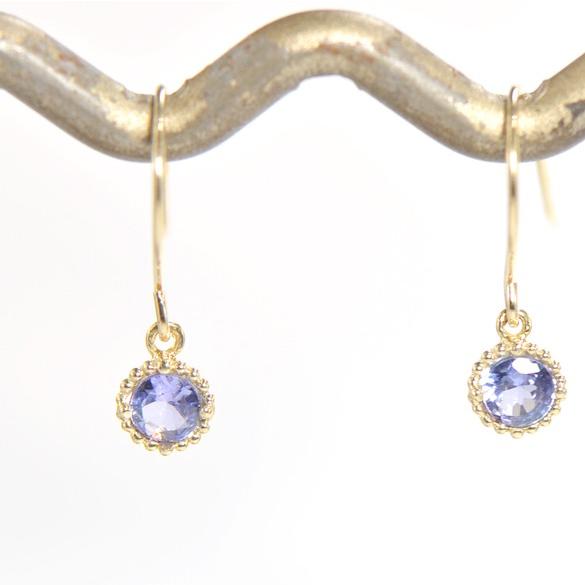 ピアス　タンザナイト K10イエローゴールド ミル BQ006CI