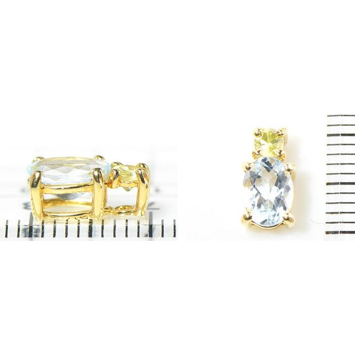 ペンダント ヘッド アクアマリン スフェーン K18イエロー