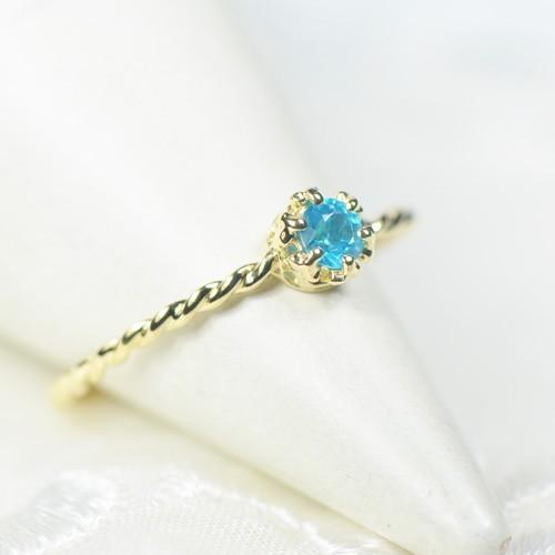 リング ネオンブルーアパタイト K18ゴールド クロヌ BR057 : kyfactory