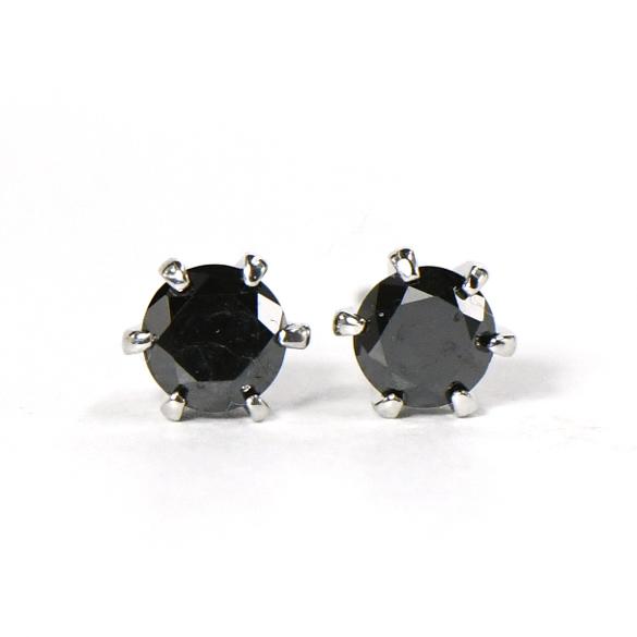 ブラックダイヤモンドピアス/Sサイズ/プラチナ900 2個セット ピアス ブラックダイヤモンド レディース メンズ 一粒 金属